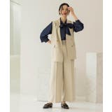 金ボタンデザインワイドパンツ/セットアップ対応【洗濯機OK】《S～LL》 | OPAQUE.CLIP | 詳細画像9 