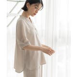 ライトベージュ(051) | 【ストレッチ 防シワ 洗濯機OK】タックスリーブブラウス《SS～LL | OPAQUE.CLIP
