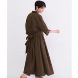 サッシュリボンベルト付きフレアシャツワンピース【洗濯機OK/防シワ加工】 | OPAQUE.CLIP | 詳細画像1 