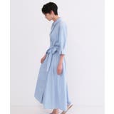 サッシュリボンベルト付きフレアシャツワンピース【洗濯機OK/防シワ加工】 | OPAQUE.CLIP | 詳細画像28 