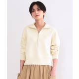 オフホワイト(003) | ハーフZIP刺繍ロゴニット【洗濯機OK】 | OPAQUE.CLIP