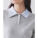 ダブルポロ衿ニットドッキングワンピース【洗濯機OK】 | OPAQUE.CLIP | 詳細画像12 