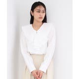 ホワイト(001) | フロントフリルブラウス【洗濯機OK】 | OPAQUE.CLIP