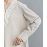 【es】ヒゲレースVネックブラウス【洗濯機OK】 | OPAQUE.CLIP | 詳細画像13