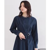 ネイビー(094) | カシュクール風デザインワンピース【洗濯機OK】 | OPAQUE.CLIP