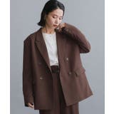 ブラウン(044) | 【es】ダブルブレストテーラードジャケット/セットアップ対応可【洗える】 | OPAQUE.CLIP