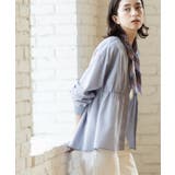 グレー(012) | ブラウス風Vネックカーディガン【洗濯機OK】 | OPAQUE.CLIP