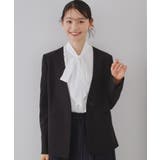 ブラック(019) | 《通勤 セレモニー セットアップ対応》Vネックジャケット | OPAQUE.CLIP