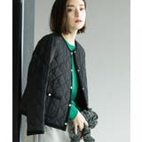 ブラック(019) | 撥水キルティングノーカラージャケット【洗濯機洗い可】 | OPAQUE.CLIP