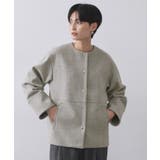 ウールライクメルトンノーカラーコート【洗濯機洗い可】 | OPAQUE.CLIP | 詳細画像56 