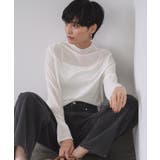 ホワイト(001) | シアーハイネックトップス【洗濯機OK】 | OPAQUE.CLIP