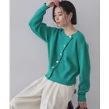 グリーン(022) | アシンメトリーボタンカーデ【洗濯機OK】 | OPAQUE.CLIP