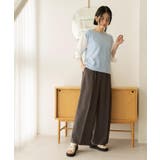 美脚イージーワイドパンツ【洗濯機OK 防シワ加工 ストレッチ】《SS～LL | OPAQUE.CLIP | 詳細画像8 