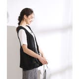 【2点セット】大人のフェミニンカジュアルに ペプラムジレ+ロゴTシャツ | SHOO・LA・RUE | 詳細画像3