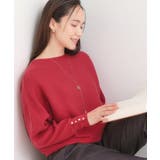 ボルドー(064) | 【洗濯機可/体型カバー】お袖ボタン リブドルマンニット | SHOO・LA・RUE
