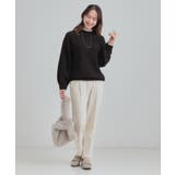 【洗濯機可/毛玉レス】配色がアクセント ダイヤ柄ゆるニット | SHOO・LA・RUE | 詳細画像3 