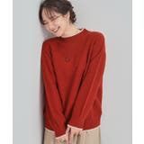 レッド(063) | 【洗濯機可/毛玉レス】配色がアクセント ダイヤ柄ゆるニット | SHOO・LA・RUE