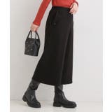 ブラック(019) | 【洗濯機可】美脚見え あったか圧縮ニット ガウチョパンツ | SHOO・LA・RUE