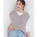 グレー(012) | 大人のフェミニンカジュアルに ラメシャギーニットベスト+ロンT | SHOO・LA・RUE