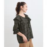 【S-LL】きれいめカジュアルに チェック柄フリルブラウス | SHOO・LA・RUE | 詳細画像6