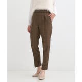 ブラウン(243) | 脚のラインをきれいに見せる タックテーパードパンツ | SHOO・LA・RUE