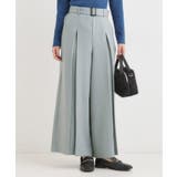 グレー(012) | 【着丈選べる/S-LL】大人のきれいめスタイルに ベルト付きワイドパンツ | SHOO・LA・RUE