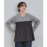 【S-LL】ビスチェ風ドッキングトップス | SHOO・LA・RUE | 詳細画像1