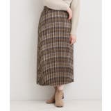 ブラウン(243) | 【S-LL】すっきり魅せてくれる チェックプリーツスカート | SHOO・LA・RUE