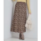 ブラウン(743) | 【S-LL】華やかで主役 花柄Aラインスカート | SHOO・LA・RUE