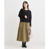 【S-LL】1枚でさまになる 異素材ドッキングワンピース | SHOO・LA・RUE | 詳細画像7 