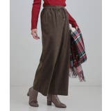 ブラウン(043) | 【洗濯機可/S-LL/あったか】ラフ過ぎない 大人のイージーワイドパンツ | SHOO・LA・RUE