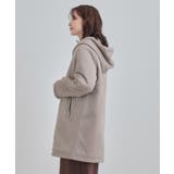 【S-LL】マットな色味が大人な雰囲気 スエード調フードコート | SHOO・LA・RUE | 詳細画像10 