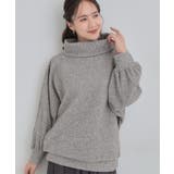 グレー(012) | お顔周りをスッキリ見せるオフタートルリブドルマン | SHOO・LA・RUE