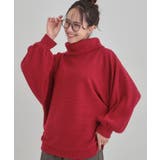 レッド(063) | お顔周りをスッキリ見せるオフタートルリブドルマン | SHOO・LA・RUE