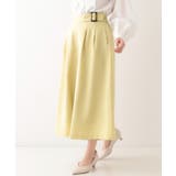 イエロー(031) | 【S-LL/体型カバー】オンオフ兼用 ベルト風ガウチョパンツ | SHOO・LA・RUE