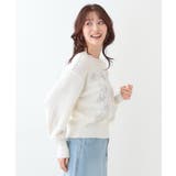 【S-LL】花柄刺繍ブークレニット | SHOO・LA・RUE | 詳細画像2 