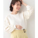 アイボリー(004) | 大人上品 お袖チュール刺繍 切替トップス | SHOO・LA・RUE
