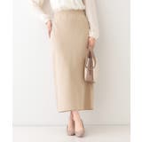 ベージュ(042) | 【洗える/セットアップ可】前後2WAYスポンディッシュ ナロースカート | SHOO・LA・RUE