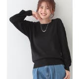 ブラック(019) | 【S-LL】大人の上品コーデに お袖編み地切替 デザインニット | SHOO・LA・RUE