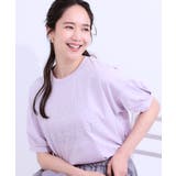 パープル(081) | 【S-LL/ひんやり/UV】こなれ感あるぷっくりラメ デザインロゴTシャツ | SHOO・LA・RUE