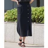 【S-LL】カジュアルにもきれいめにも ドット釦カーゴナロースカート | SHOO・LA・RUE | 詳細画像1 