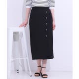 ブラック(019) | 【S-LL】カジュアルにもきれいめにも ドット釦カーゴナロースカート | SHOO・LA・RUE