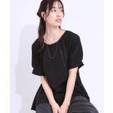 ブラック(019) | 【S-LL/2点セット】インせず着られる はしごレース5分袖ブラウス | SHOO・LA・RUE