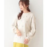 アイボリー(104) | 【S-LL】ドット柄が目を惹く ゆったりニット | SHOO・LA・RUE