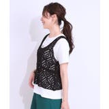 【S-LL/2点セット】大人カジュアルに レースビスチェ+プリントTシャツ | SHOO・LA・RUE | 詳細画像2 