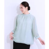 【S-LL】首元ギャザーが大人上品な シフォンブラウス | SHOO・LA・RUE | 詳細画像9 