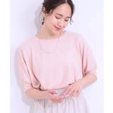 ライトピンク(070) | 【ひんやり/UV】ほんのりラメで大人上品 お袖リブ ドルマントップス | SHOO・LA・RUE