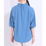 【洗える/ひんやり/S-LL】フェミニンもクールも フリルリボン5分袖ブラウス | SHOO・LA・RUE | 詳細画像15