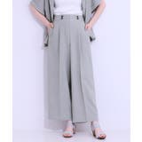 グレー(012) | 【セットアップ可】麻調ストライプワイドパンツ | SHOO・LA・RUE