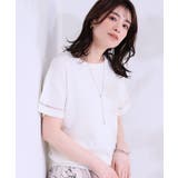 オフホワイト(003) | 【S-LL/洗える/UV】お袖シアーでヘルシーに フレアスリーブサマーニット | SHOO・LA・RUE